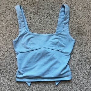 Edikted Light Blue Tie-Back Crop Tank Top – Size Small